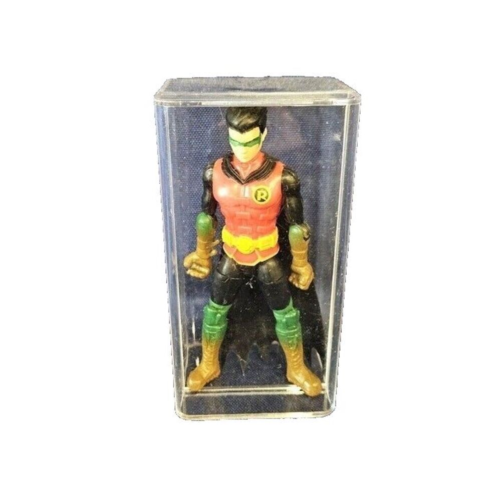Mini 4" Rare Prototype Robin Action Figure‎ in Case -Damaged Cape (5c5)